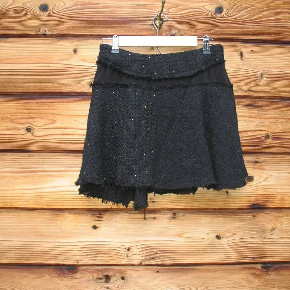 NWT Zara Tweed Sequin A Line Mini Skirt